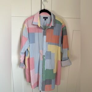 Club Room Multicolor Patchwork Women’s Shirt. Size L. Like new!